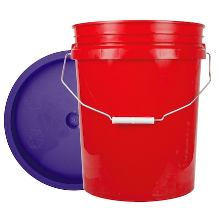 Bucket, 12 In H, Red And Purple